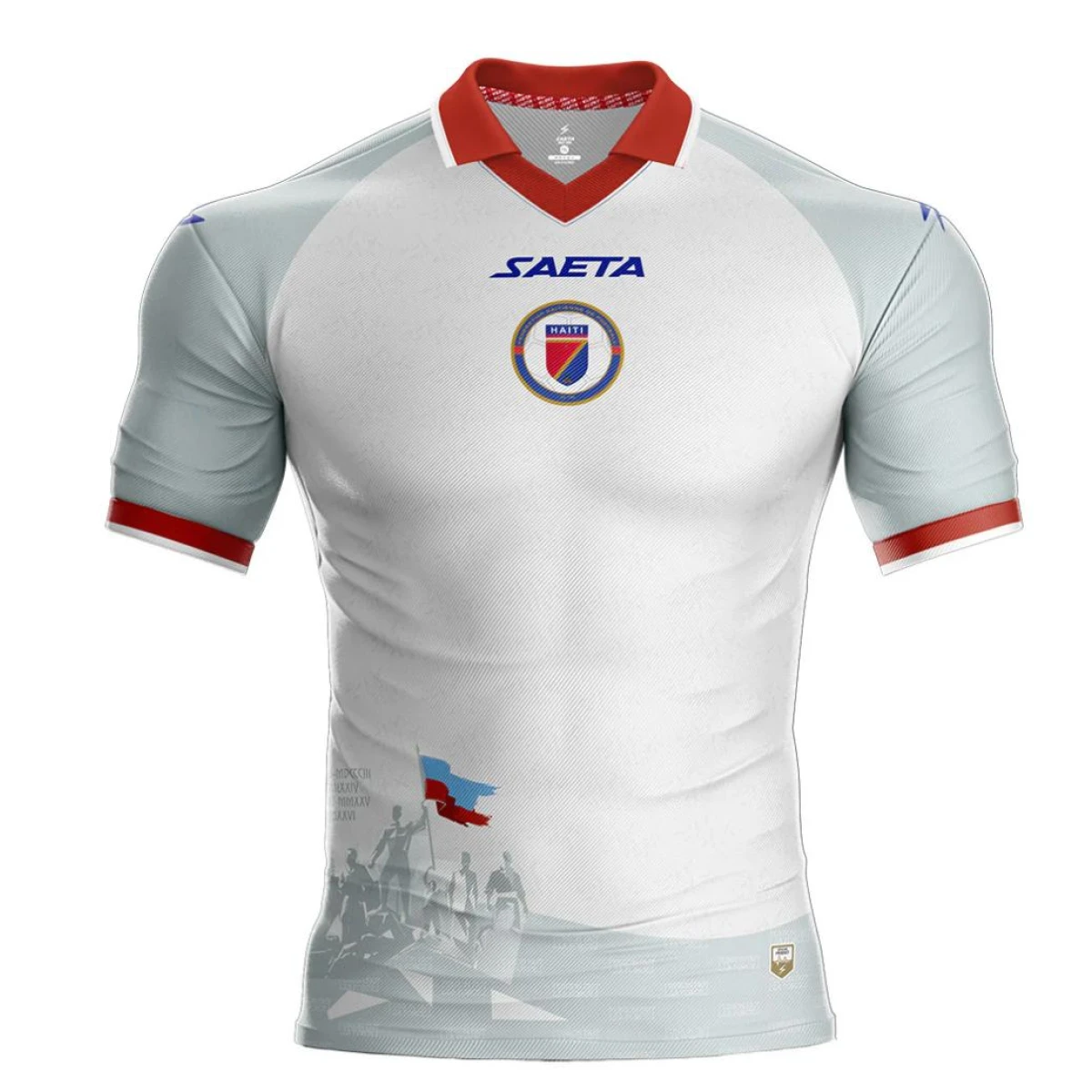 MAILLOT DE FOOTBALL AUTHENTIQUE DE L'ÉQUIPE NATIONALE HAÏTIENNE 2026 Blanc